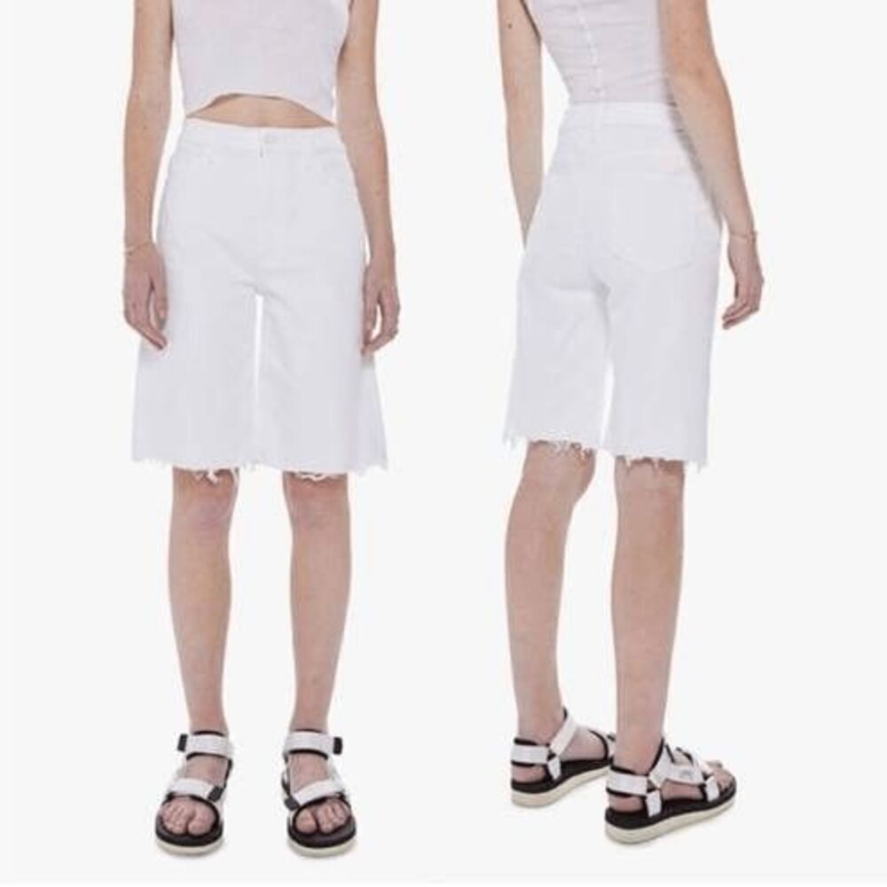 Mother Superior Denim White Undercover Knee Fray Short Totally Innocent Size 25